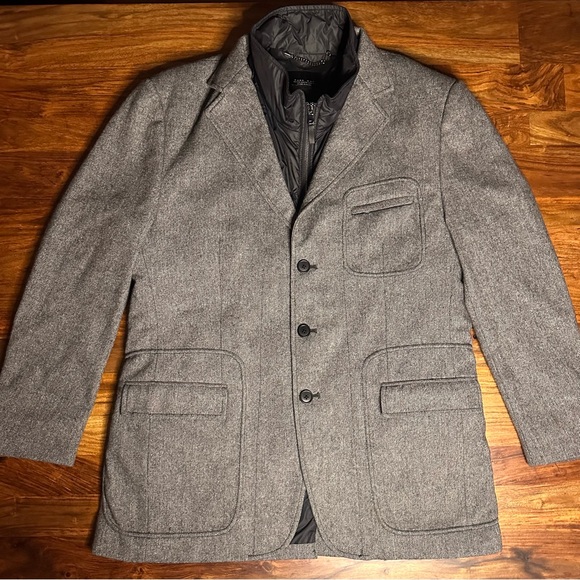 Zara Other - Zara Gray Tweed Blazer, Detachable Vest Combo, Men Size 44